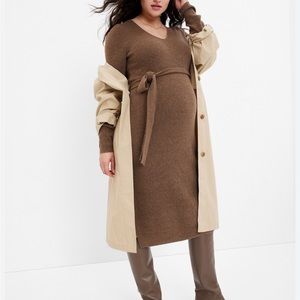 Gap Maternity Belted Midi Sweater Dress